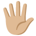 🖐🏼 hand with fingers splayed: medium-light skin tone display on Google